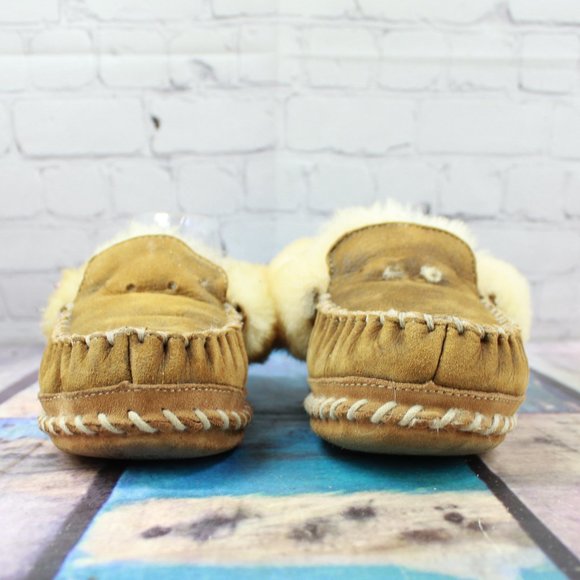 LL BEAN Lined Wicked Good Moccasin Slippers Size 7 - Picture 4 of 9
